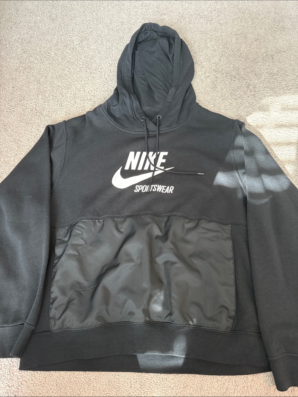 Nike Black Men’s Pullover Hoodie with Black Front Panel